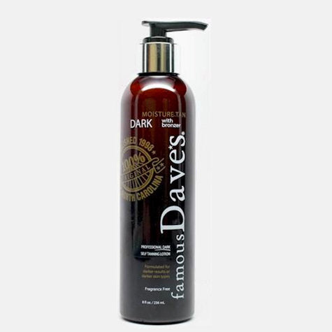 Famous Dave's Original Moisture Tan in DARK, with Bronzer for Instant Color, 8 oz.