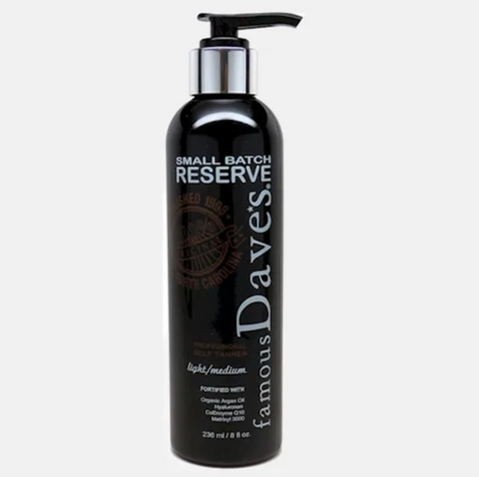 Famous Dave's Small Batch Reserve - Body Firming Self Tanner w/Matrixyl 3000, 8 oz. LIGHT/MEDIUM