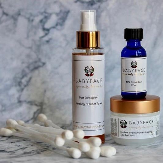 50% Glycolic Peel Kit, 44-Piece Complete Set for At Home Use, 20 Peels