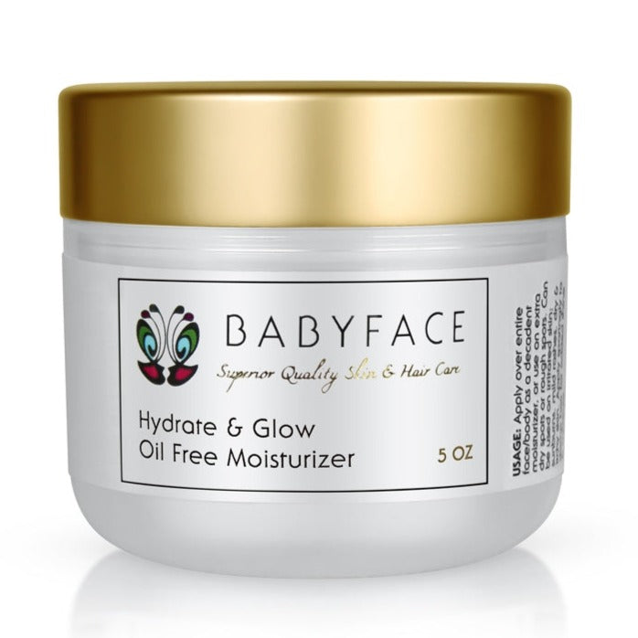 Hydrate & Glow Oil Free Moisturizer, B5 and Hyaluronic Acid, 5 oz.