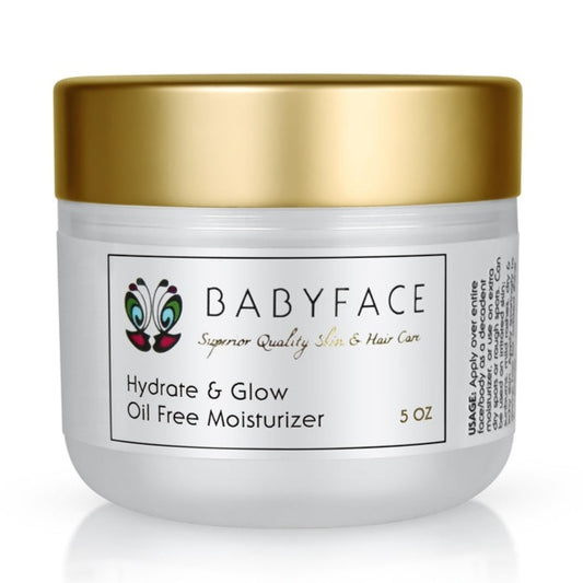 Hydrate & Glow Oil Free Moisturizer, B5 and Hyaluronic Acid, 5 oz.