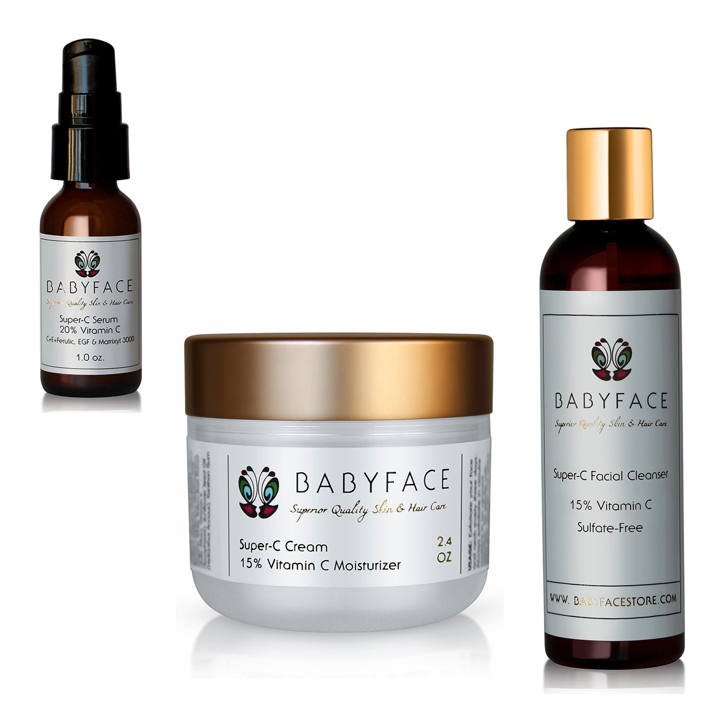 The Super-C Kit: Deluxe Vitamin C Skincare, Complete Anti-Aging 3-Pc Set