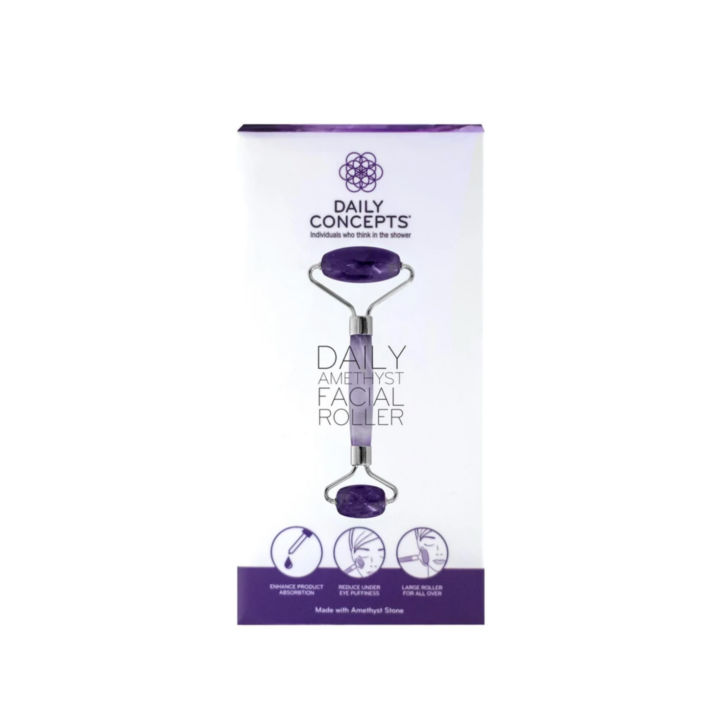 Daily Concepts Luxurious Facial Roller of Genuine Amethyst