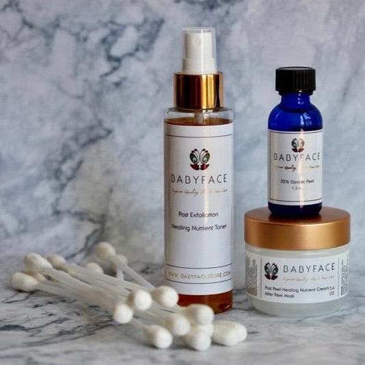 35% Glycolic Peel Kit, 44-Piece Complete Set for At Home Use, 20 Peels