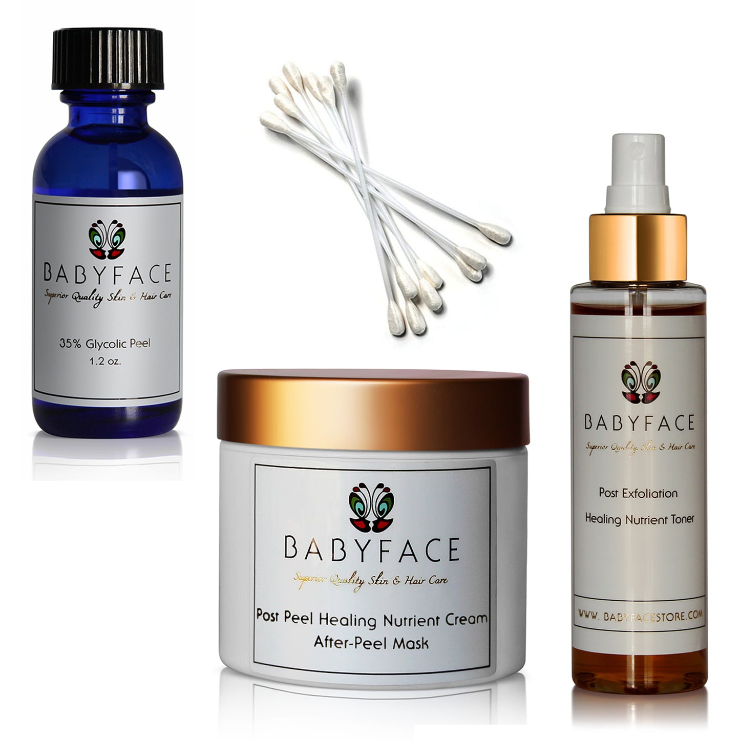 35% Glycolic Peel Kit, 44-Piece Complete Set for At Home Use, 20 Peels