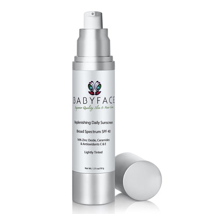 Daily Replenishing 16% Zinc Oxide Sunscreen, Tinted SPF 40 + Ceramides, Antioxidants Vit C & E