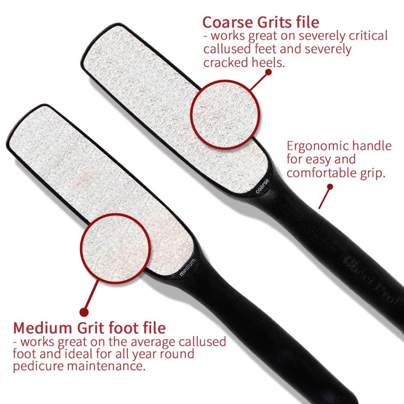 Checi Professional Foot File, Dual Sided, Removes Calluses & Corns